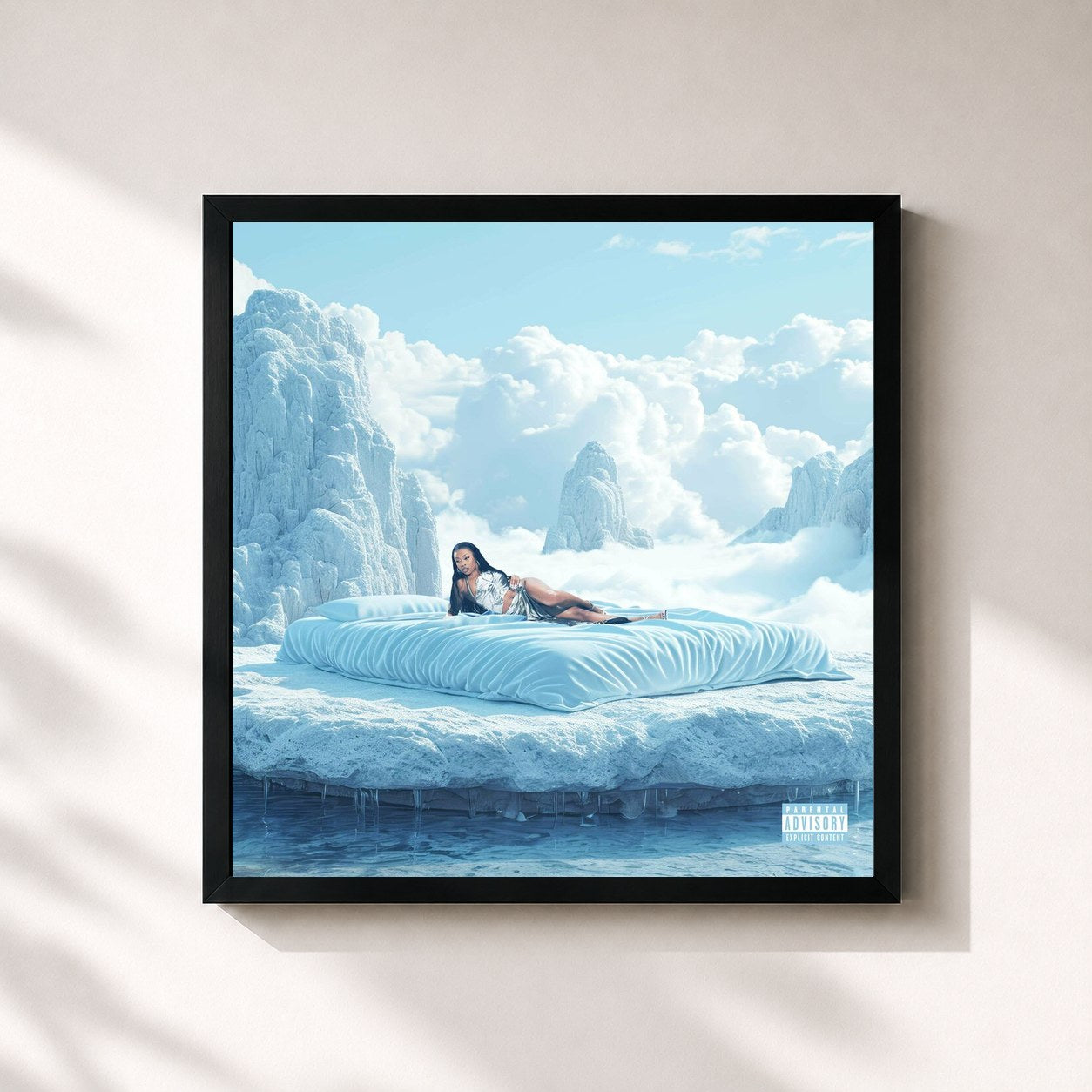 #noir Tableau carré de l'album Winter's Diary 5 de Tink, cadre noir 32x32 cm