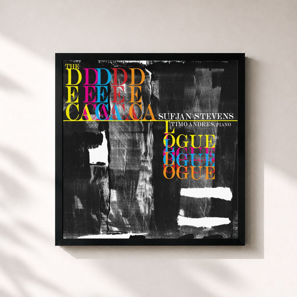 #noir Tableau carré de l'album The Decalogue de Sufjan Stevens, cadre noir 32x32 cm