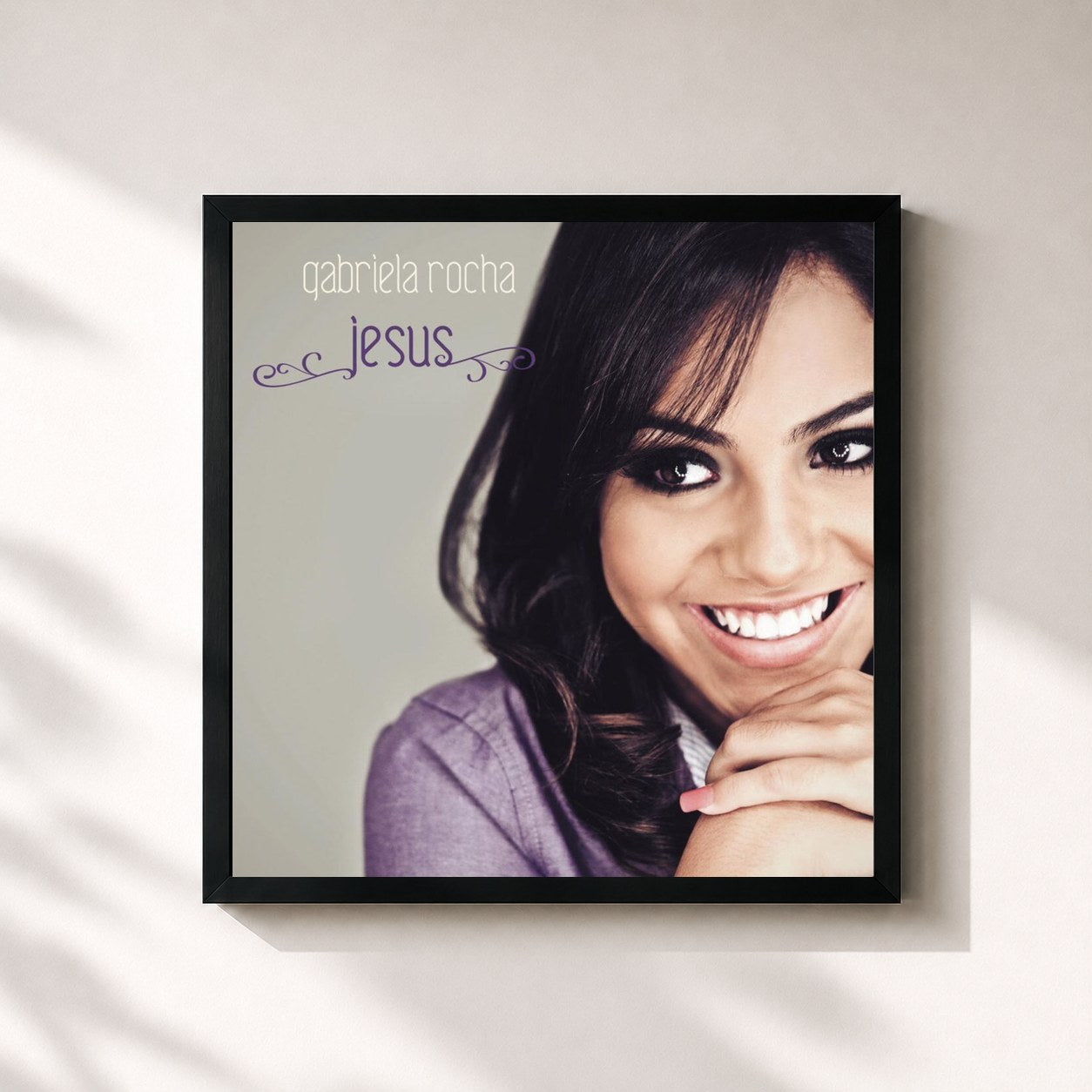 #noir Tableau carré de l'album Jesus de Gabriela Rocha, cadre noir 32x32 cm