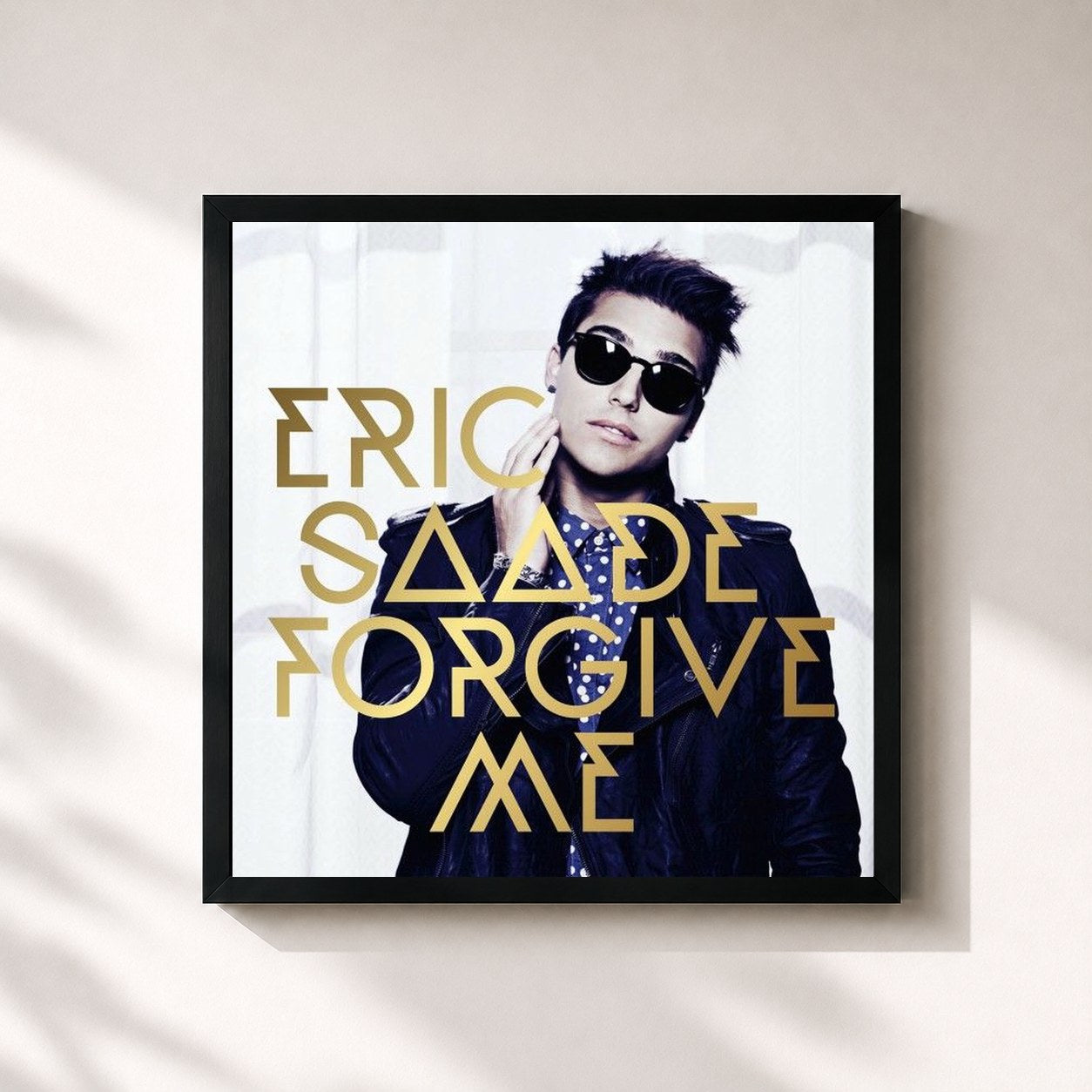 #noir Tableau carré de l'album Forgive Me de Eric Saade, cadre noir 32x32 cm