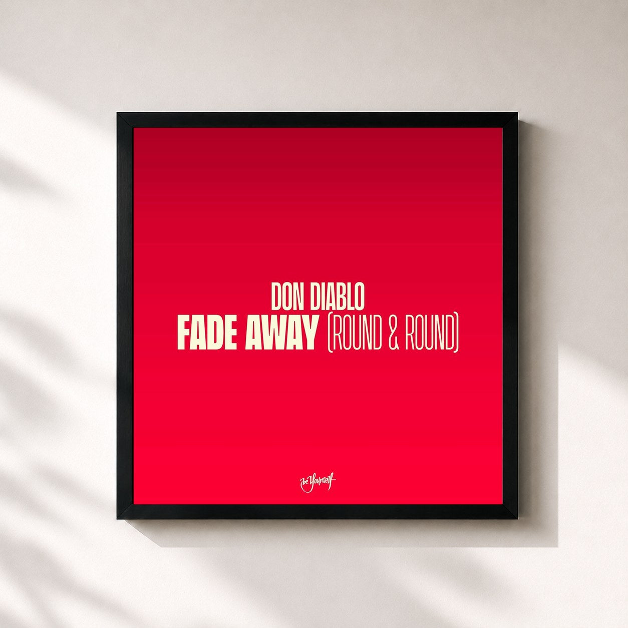 #noir Tableau carré de l'album Fade Away (Round & Round) de Don Diablo, cadre noir 32x32 cm