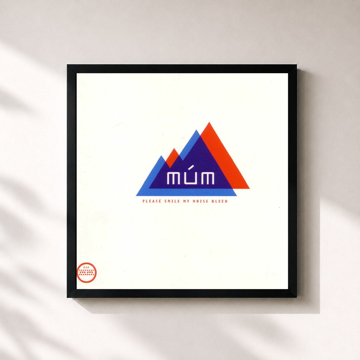 #noir Tableau carré de l'album Please Smile My Noise Bleed de múm, cadre noir 32x32 cm