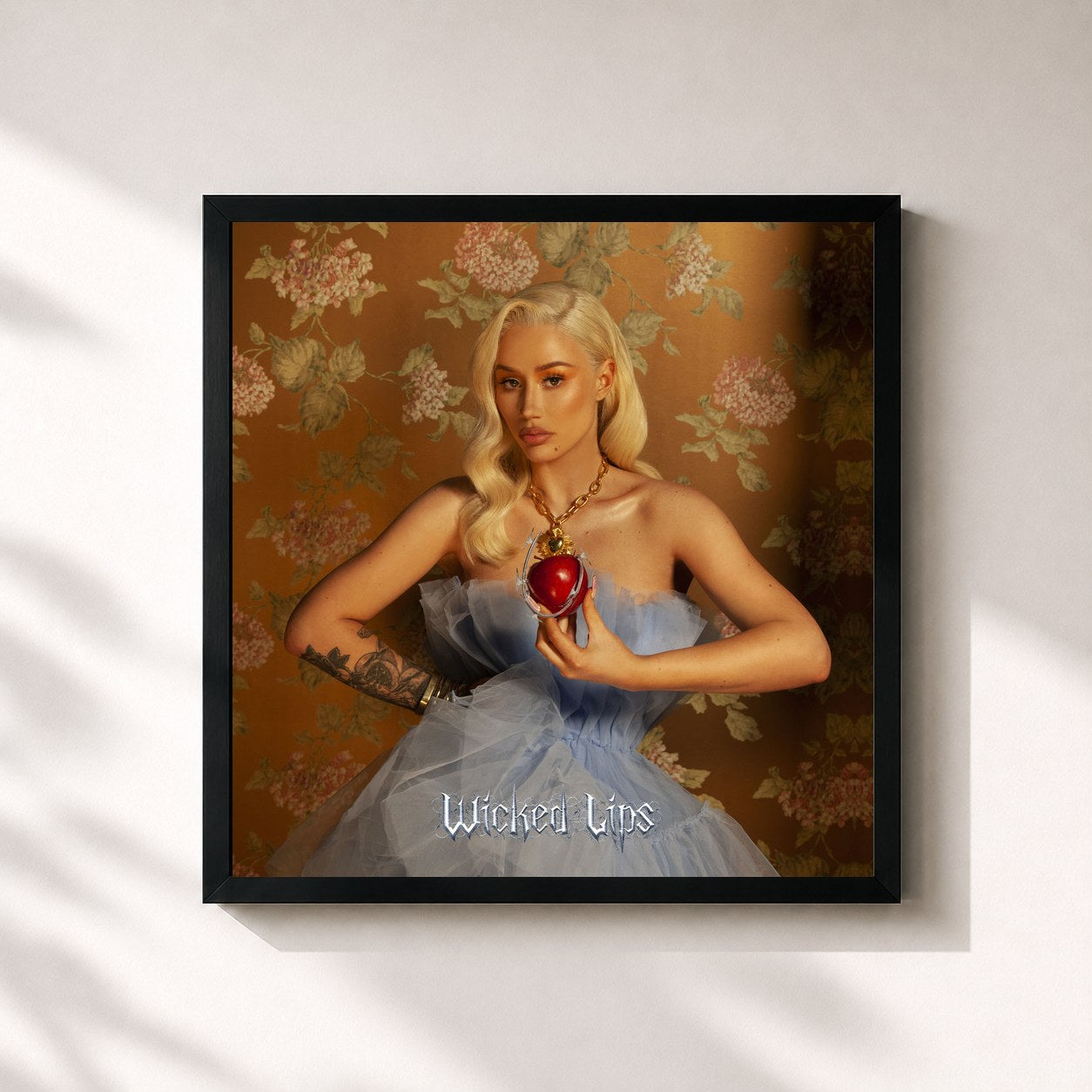 #noir Tableau carré de l'album Wicked Lips de Iggy Azalea, cadre noir 32x32 cm