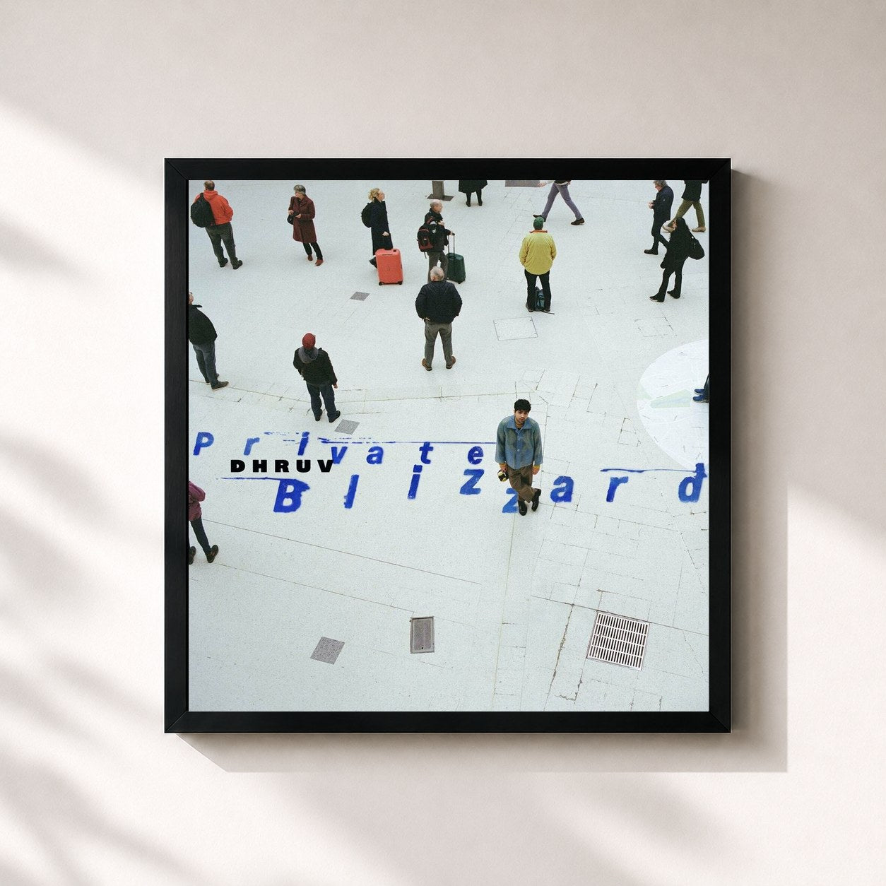 #noir Tableau carré de l'album Private Blizzard de dhruv, cadre noir 32x32 cm