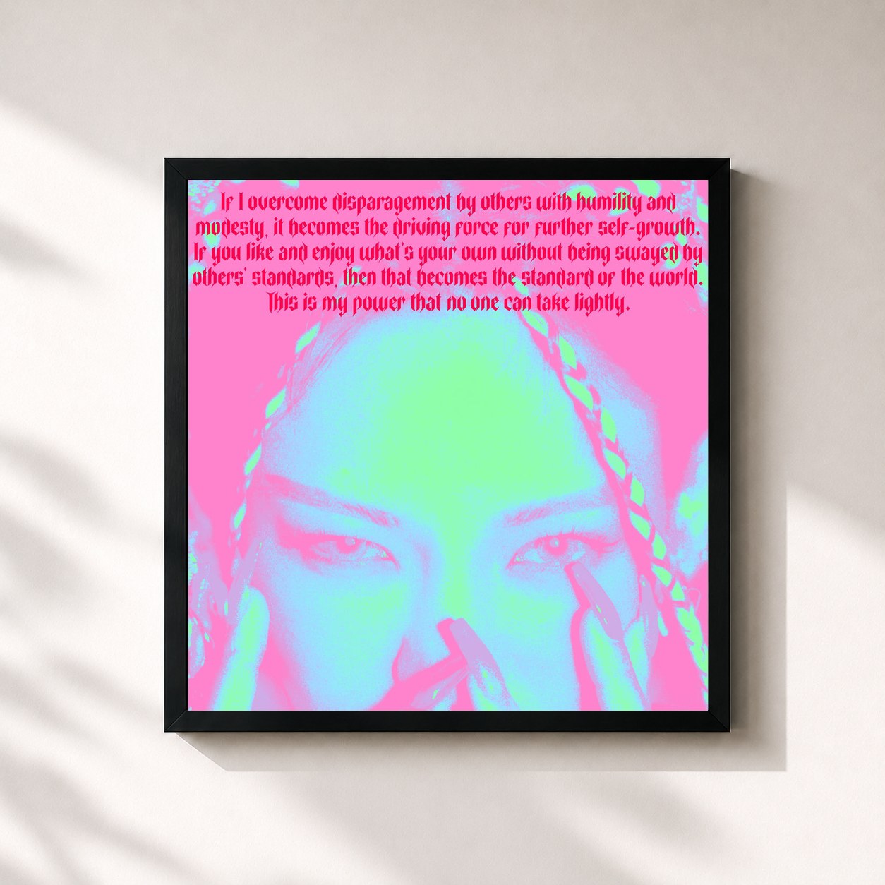 #noir Tableau carré de l'album DEEP - The 1st Mini Album de HYO, cadre noir 32x32 cm
