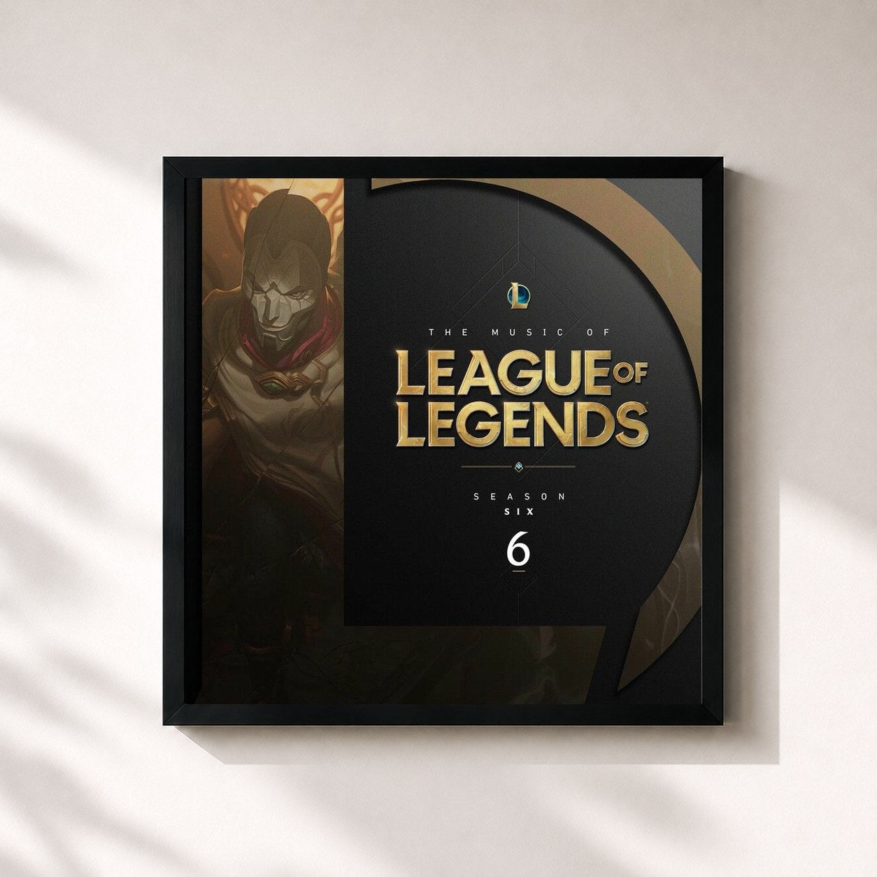 #noir Tableau carré de l'album The Music of League of Legends: Season 6 (Original Game Soundtrack) de League of Legends, cadre noir 32x32 cm