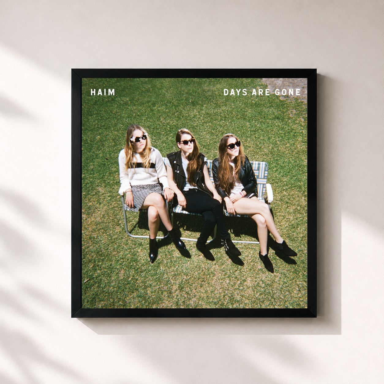 #noir Tableau carré de l'album Days Are Gone (10th Anniversary Edition) de HAIM, cadre noir 32x32 cm
