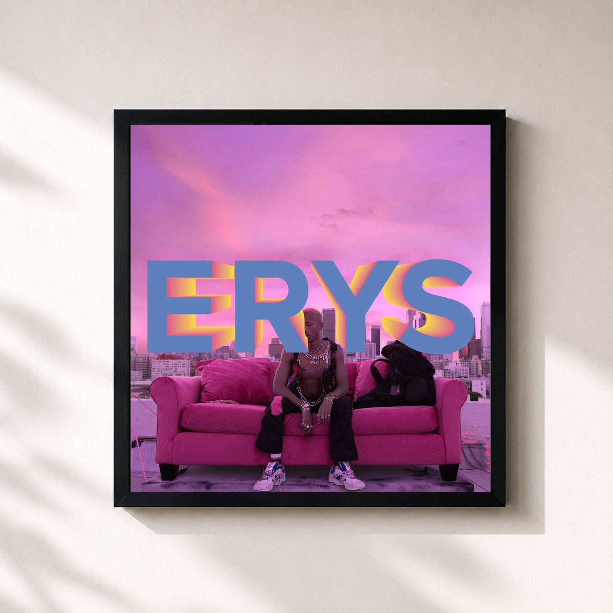 #noir Tableau carré de l'album ERYS (Deluxe) de Jaden, cadre noir 32x32 cm