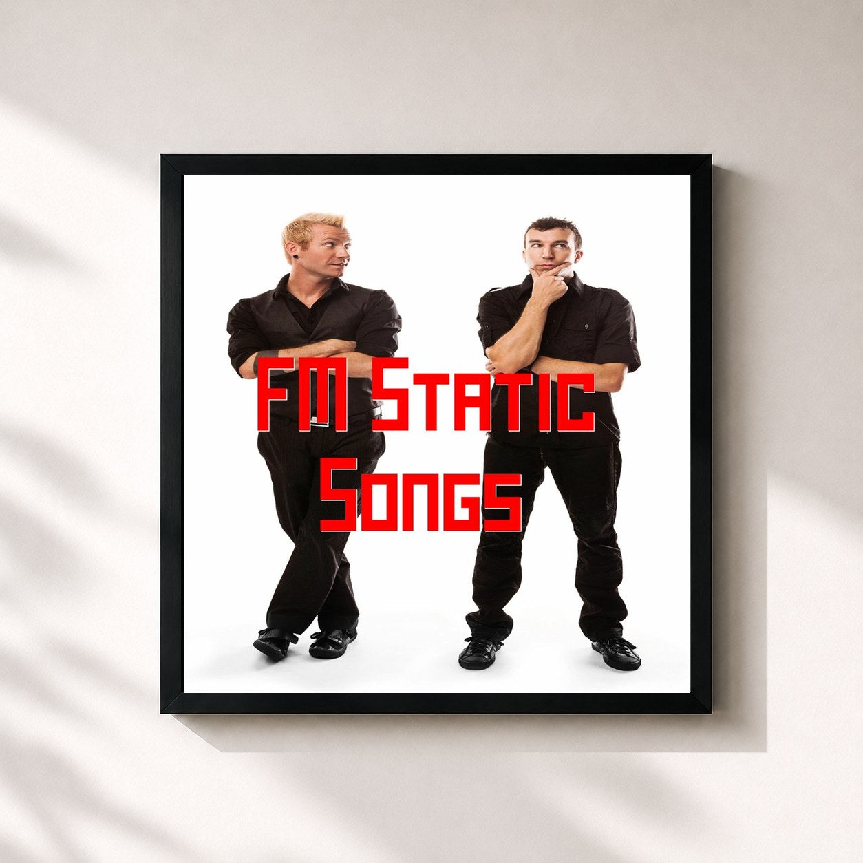 #noir Tableau carré de l'album FM Static Songs de FM Static, cadre noir 32x32 cm