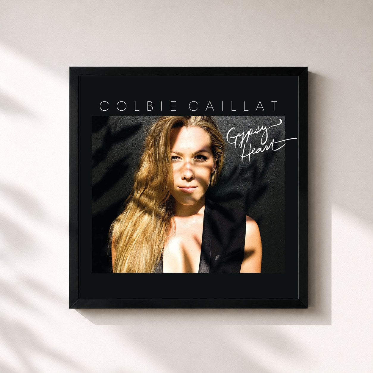 #noir Tableau carré de l'album Gypsy Heart de Colbie Caillat, cadre noir 32x32 cm