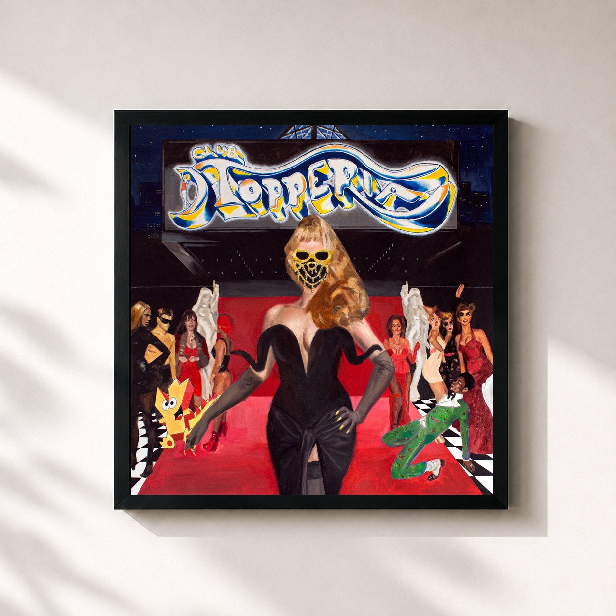 #noir Tableau carré de l'album CLUB TOPPERIA de M¥SS KETA, cadre noir 32x32 cm