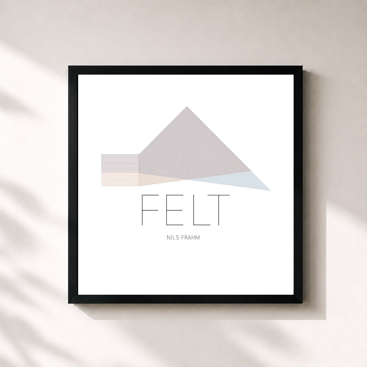 #noir Tableau carré de l'album Felt de Nils Frahm, cadre noir 32x32 cm