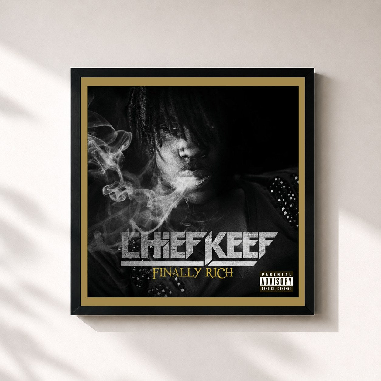 #noir Tableau carré de l'album Finally Rich (Complete Edition) de Chief Keef, cadre noir 32x32 cm