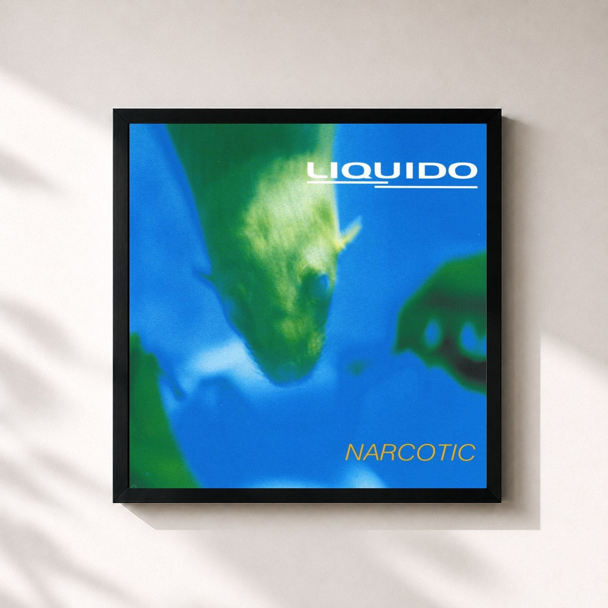 #noir Tableau carré de l'album Narcotic de Liquido, cadre noir 32x32 cm