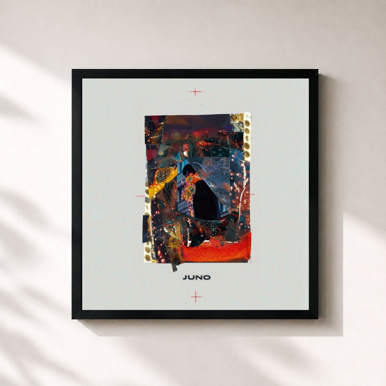 #noir Tableau carré de l'album Juno de Parra For Cuva, cadre noir 32x32 cm
