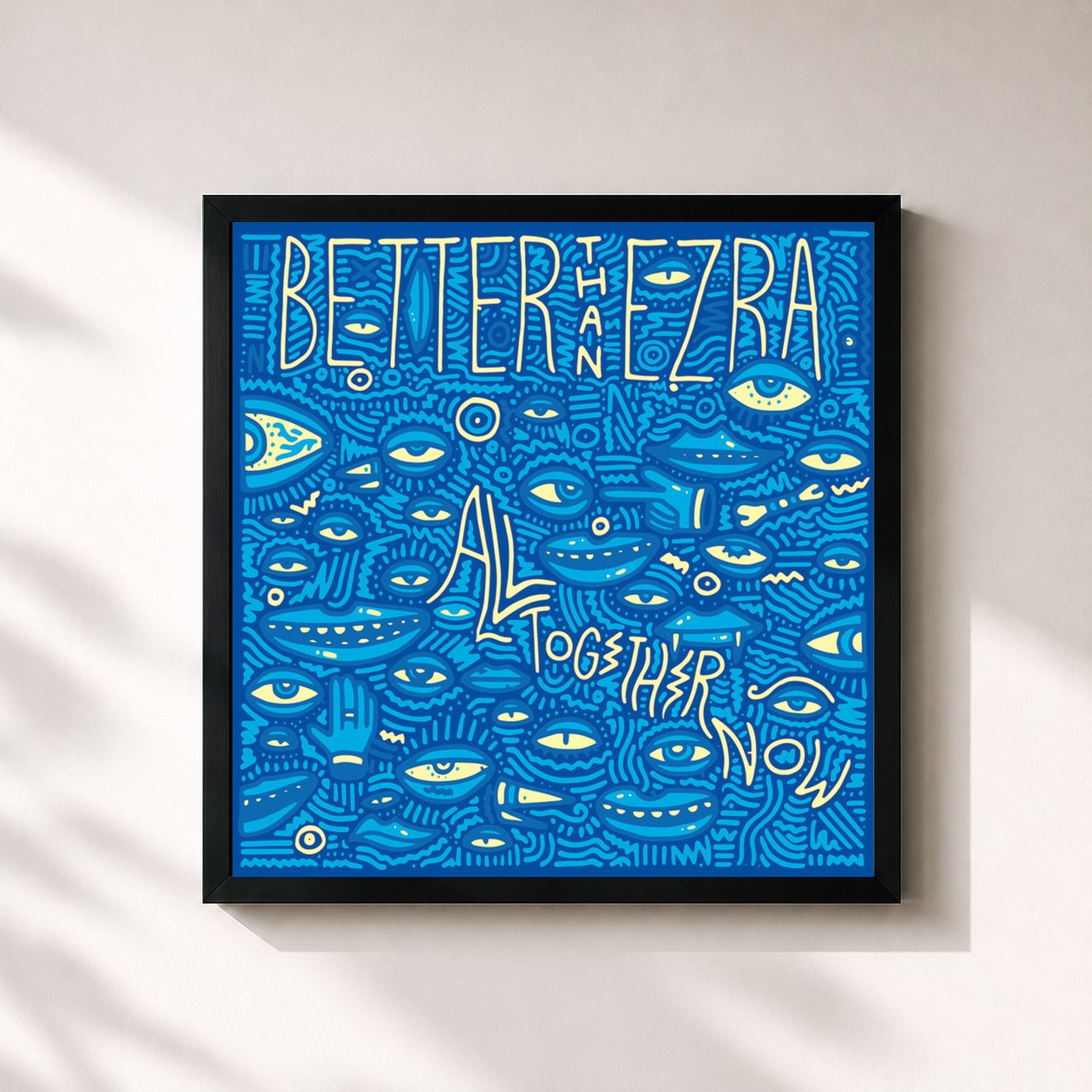 #noir Tableau carré de l'album All Together Now de Better Than Ezra, cadre noir 32x32 cm