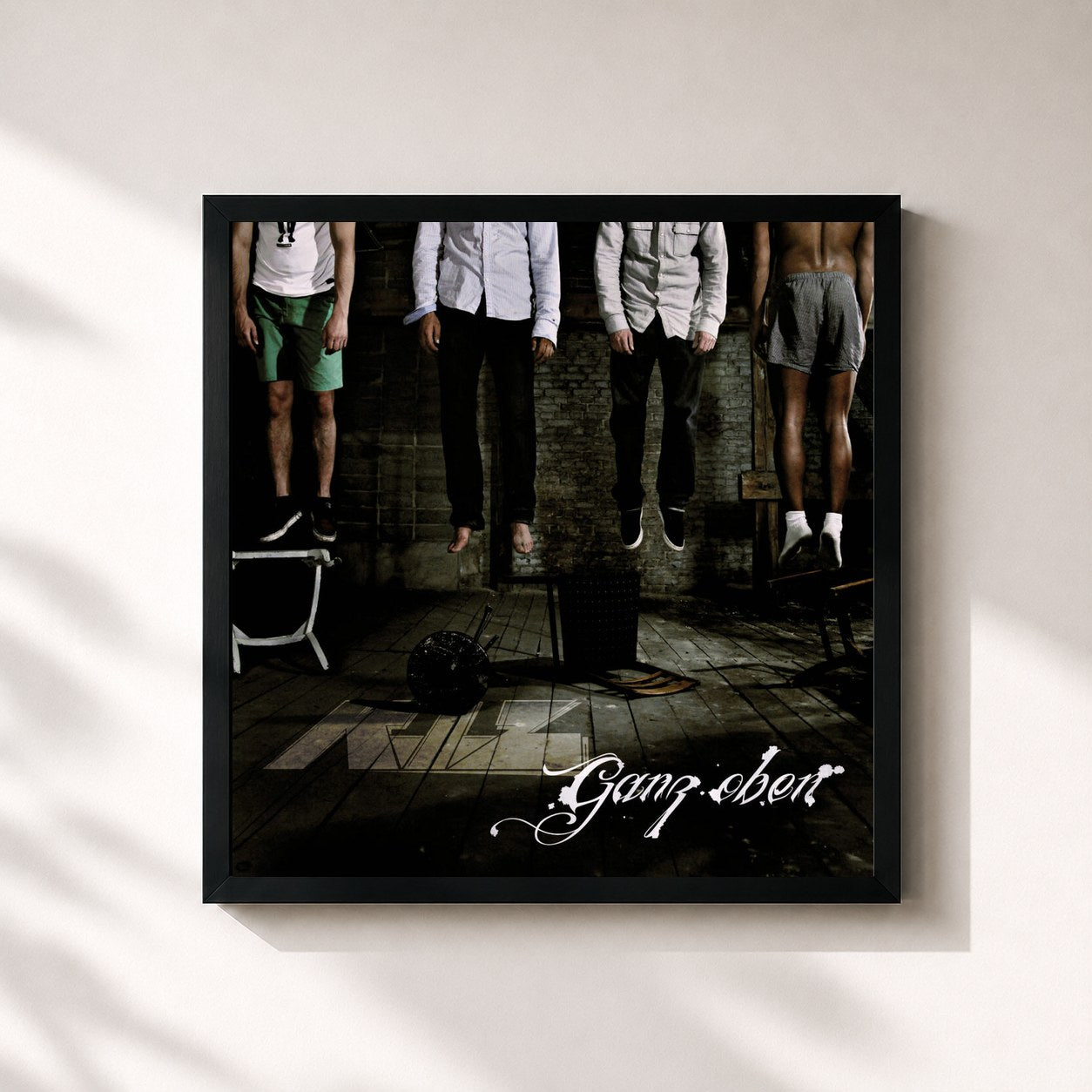 #noir Tableau carré de l'album Ganz Oben (Mixtape) de K.I.Z, cadre noir 32x32 cm