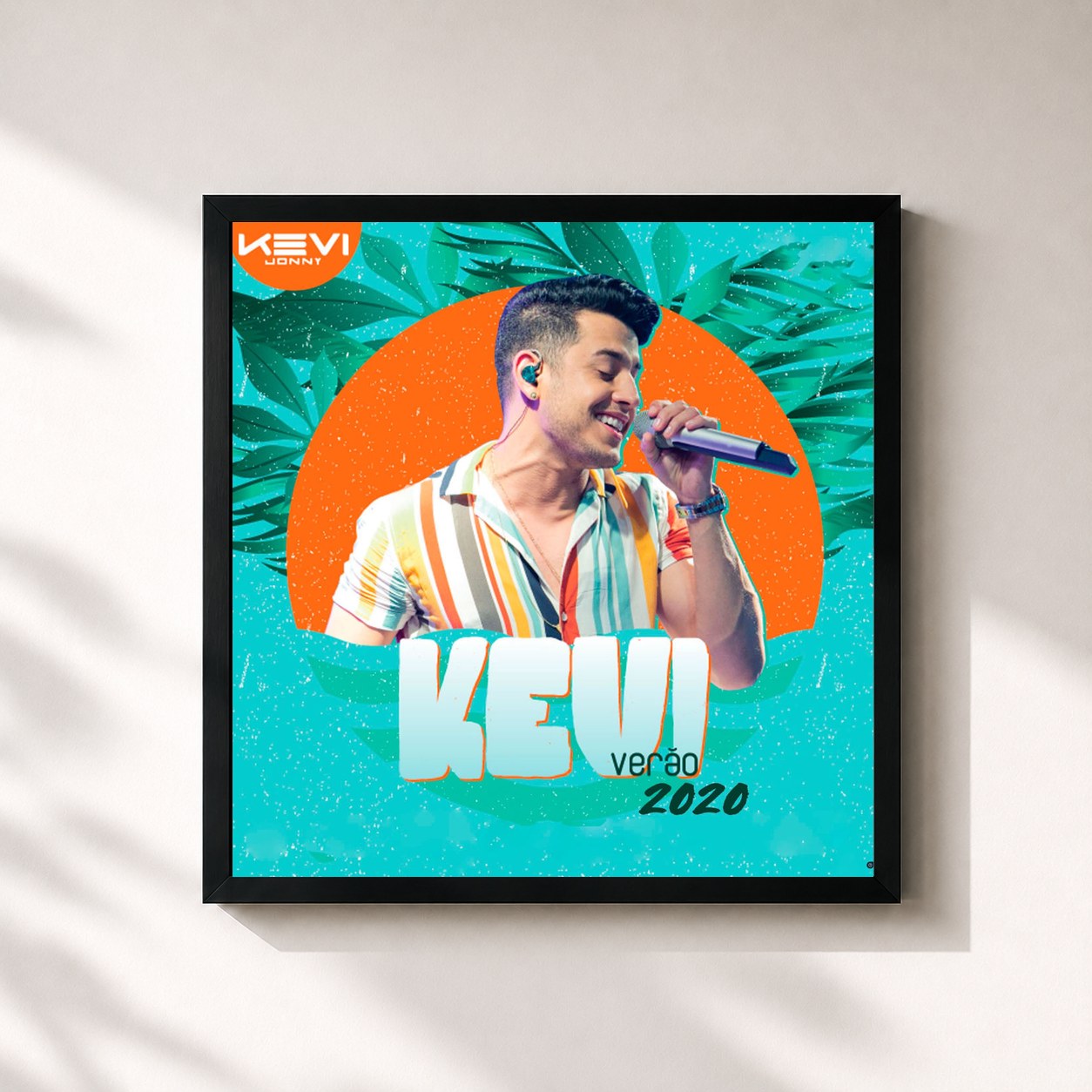 #noir Tableau carré de l'album Verão 2020 de Kevi Jonny, cadre noir 32x32 cm