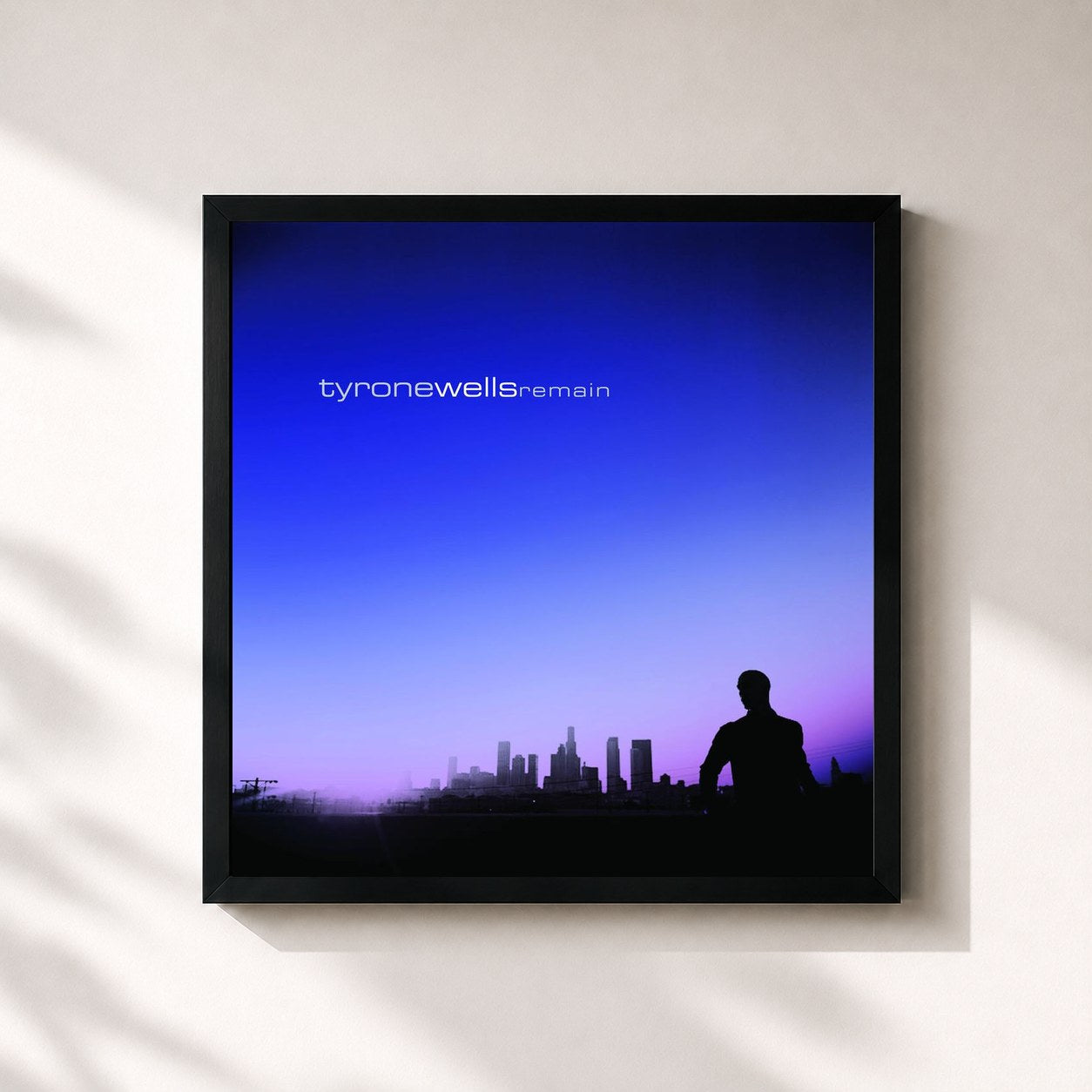 #noir Tableau carré de l'album Remain de Tyrone Wells, cadre noir 32x32 cm