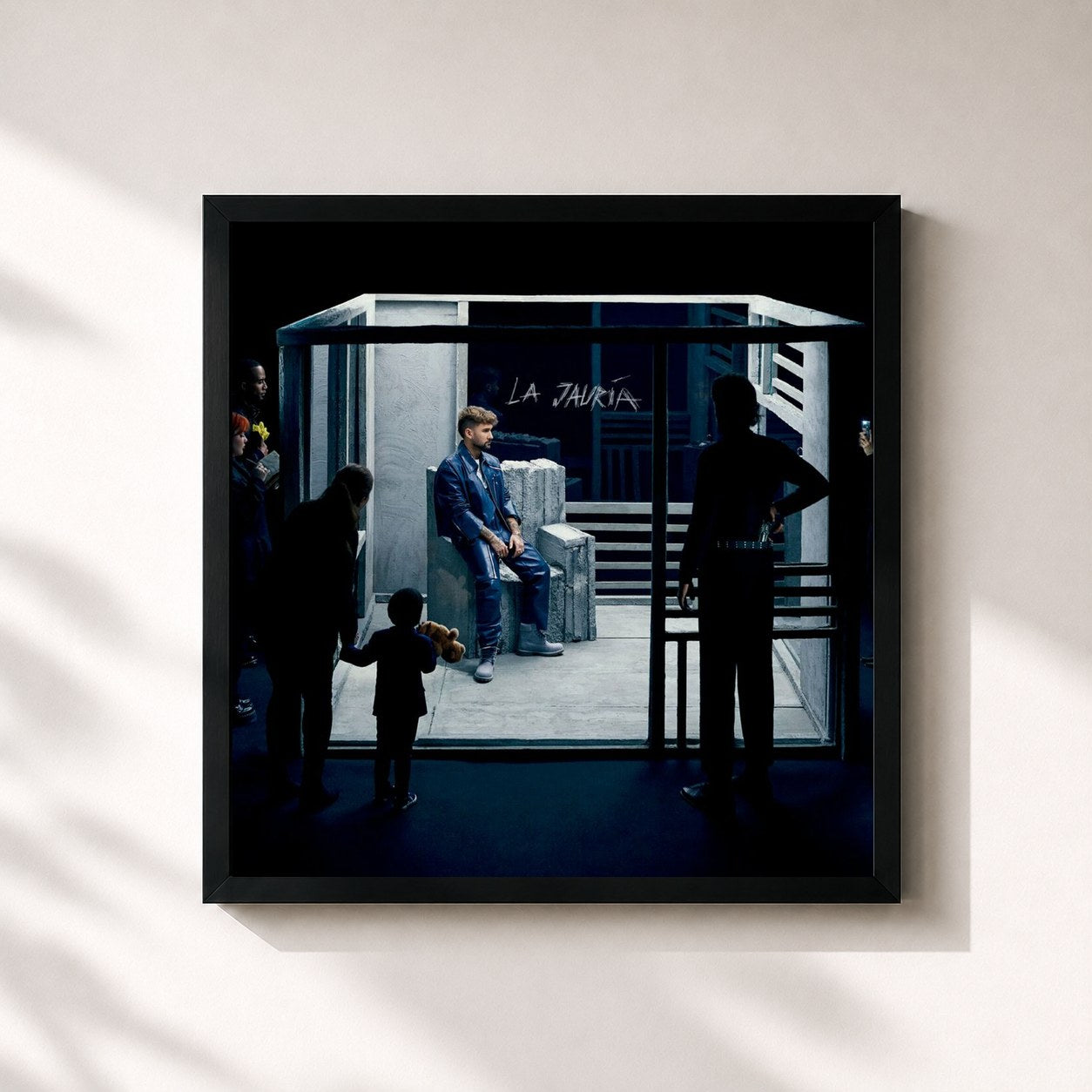 #noir Tableau carré de l'album La Jauría de Dani Fernández, cadre noir 32x32 cm