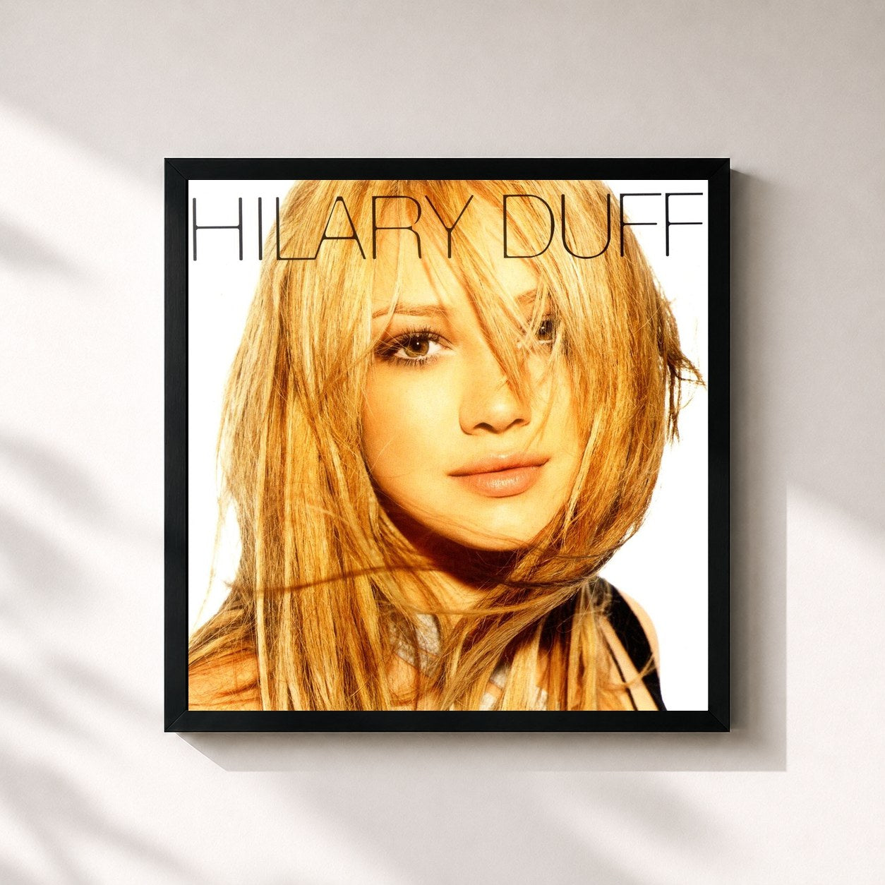 #noir Tableau carré de l'album Hilary Duff de Hilary Duff, cadre noir 32x32 cm