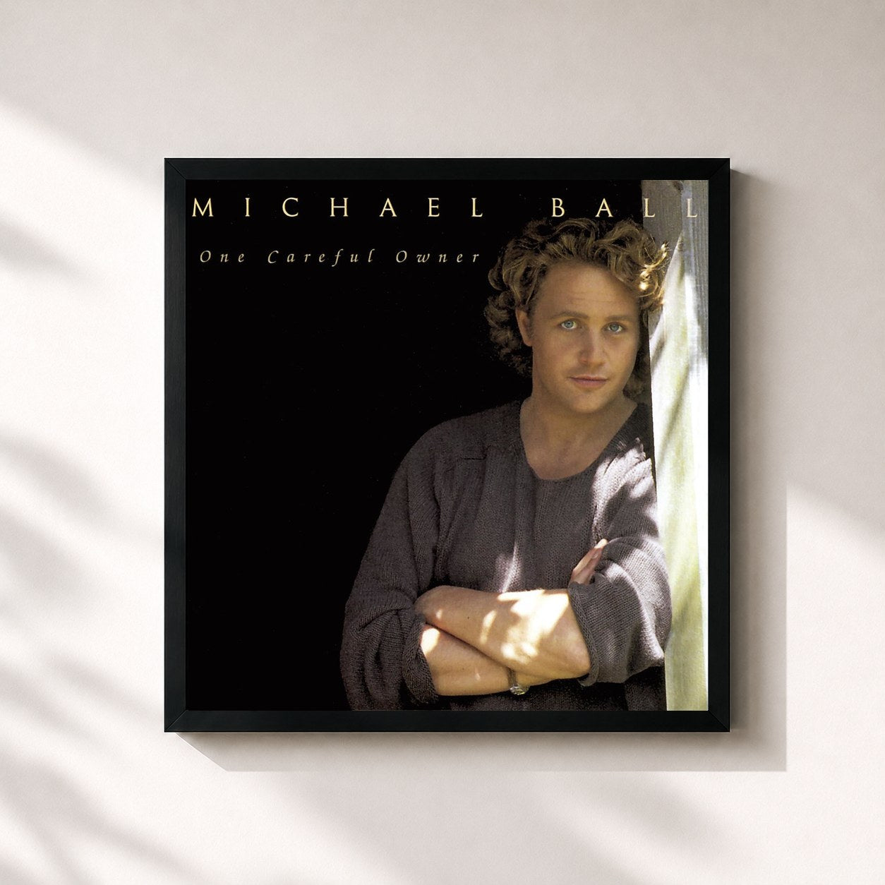 #noir Tableau carré de l'album One Careful Owner de Michael Ball, cadre noir 32x32 cm