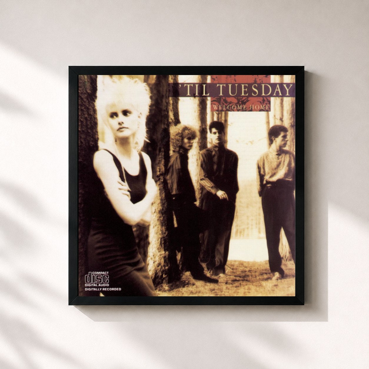 #noir Tableau carré de l'album Welcome Home de 'Til Tuesday, cadre noir 32x32 cm
