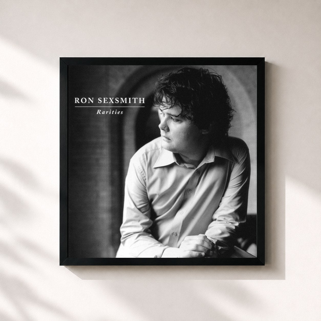 #noir Tableau carré de l'album Rarities de Ron Sexsmith, cadre noir 32x32 cm