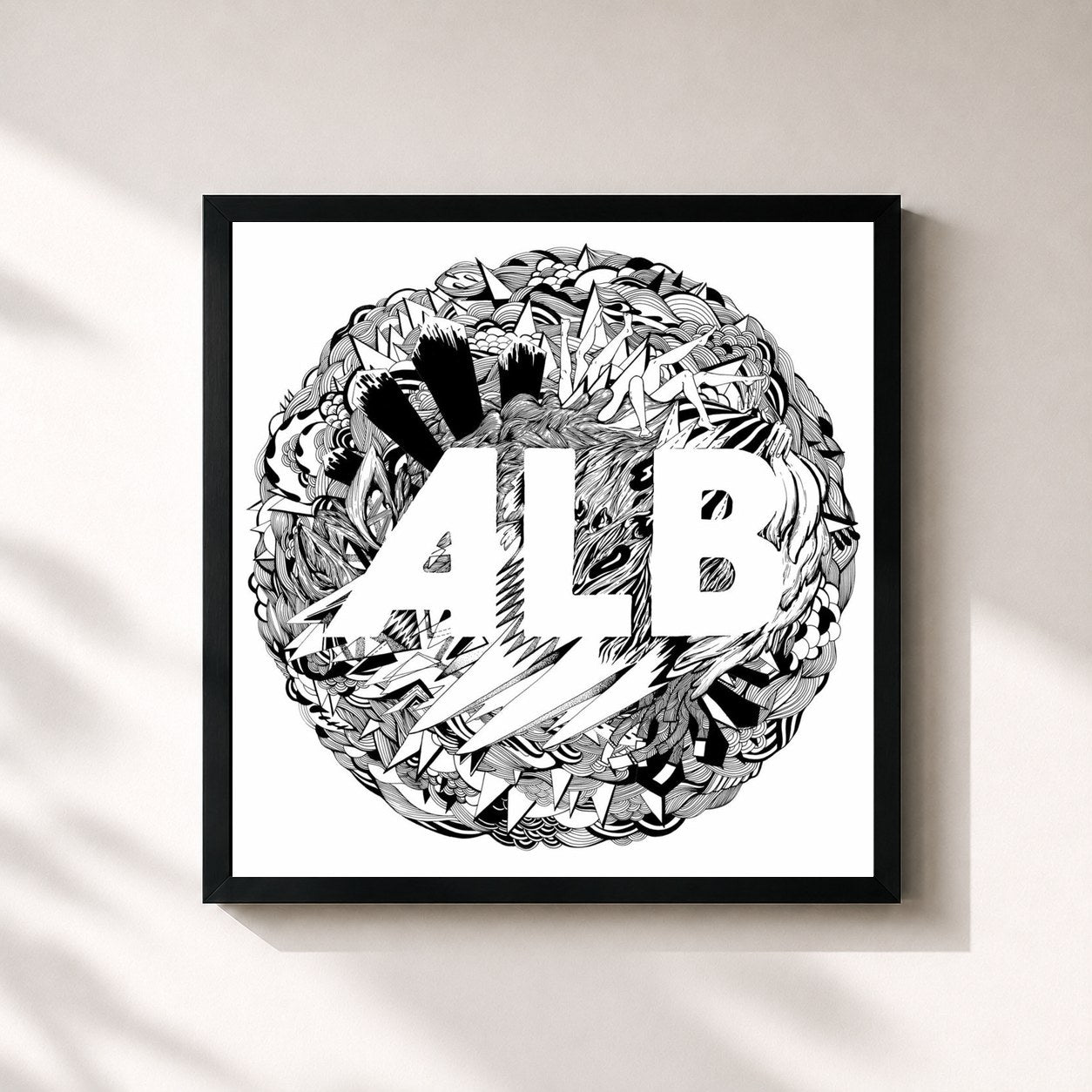 #noir Tableau carré de l'album Come Out! It's Beautiful de ALB, cadre noir 32x32 cm