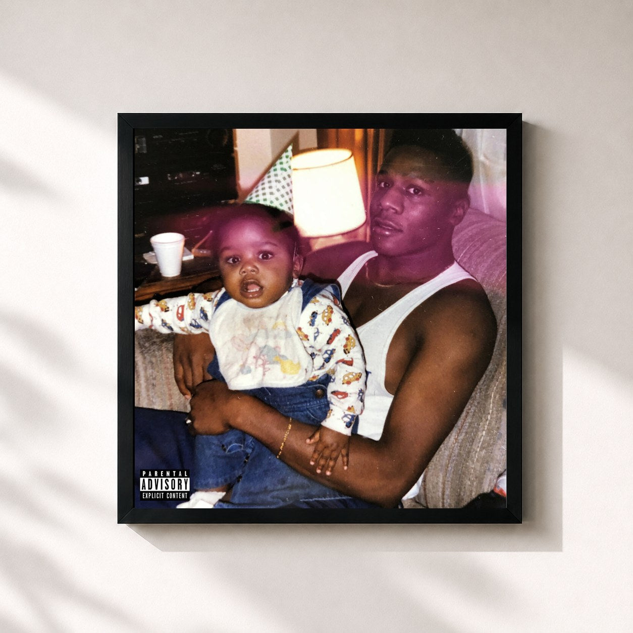 #noir Tableau carré de l'album KIRK de DaBaby, cadre noir 32x32 cm
