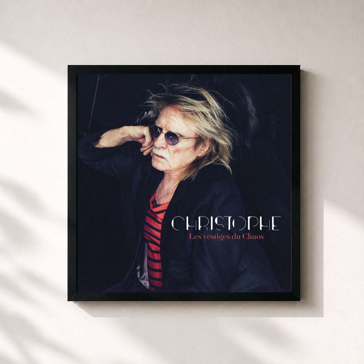 #noir Tableau carré de l'album Les vestiges du Chaos de Christophe, cadre noir 32x32 cm
