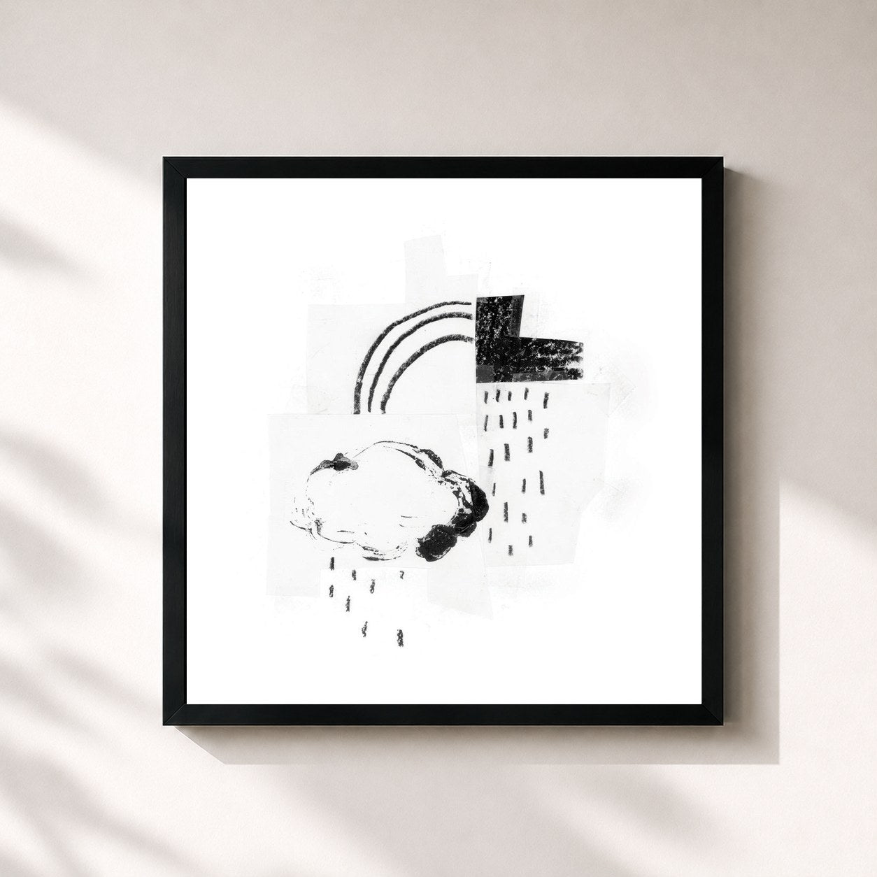 #noir Tableau carré de l'album In the Shape of a Storm de Damien Jurado, cadre noir 32x32 cm