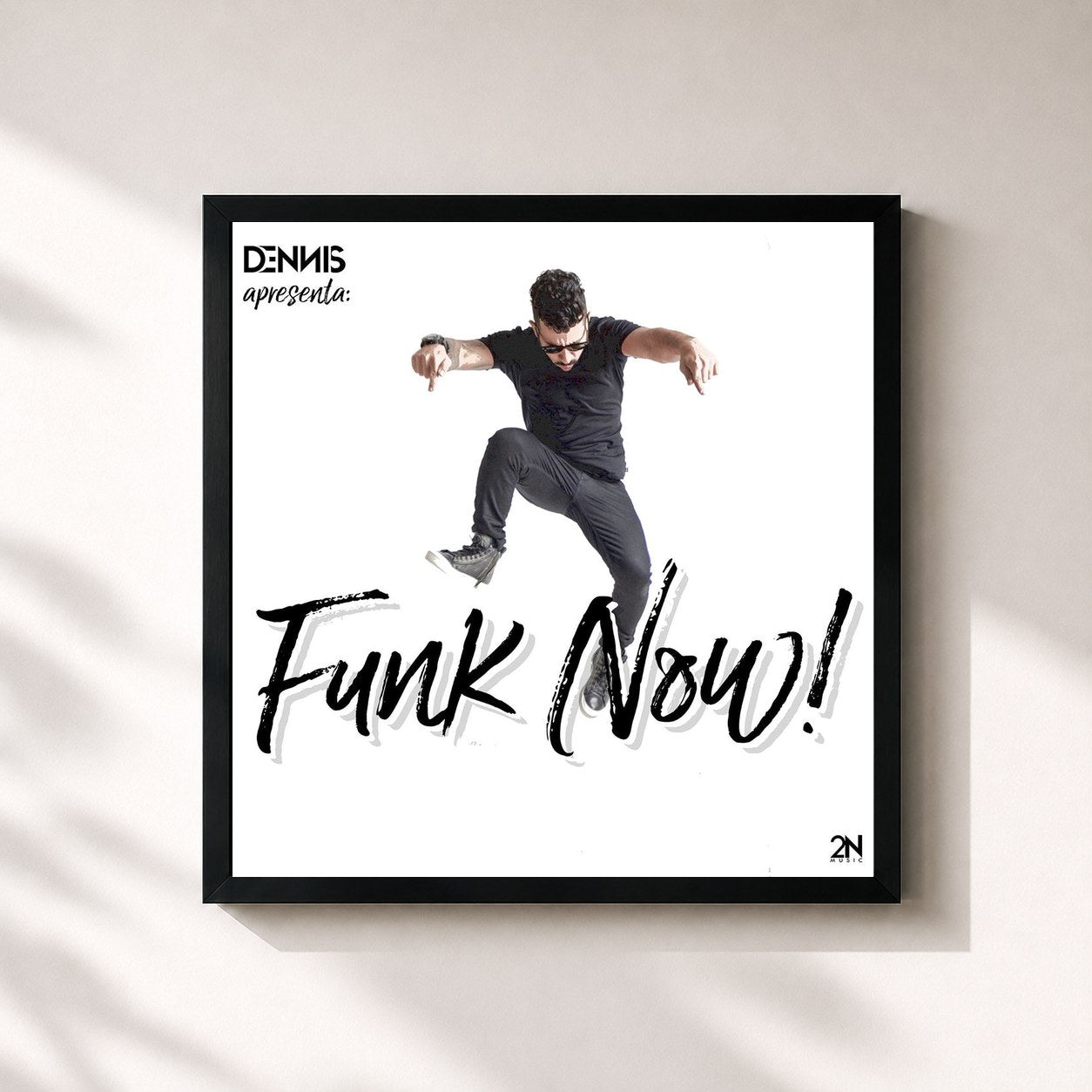 #noir Tableau carré de l'album Dennis Dj Apresenta: Funk Now de DENNIS, cadre noir 32x32 cm