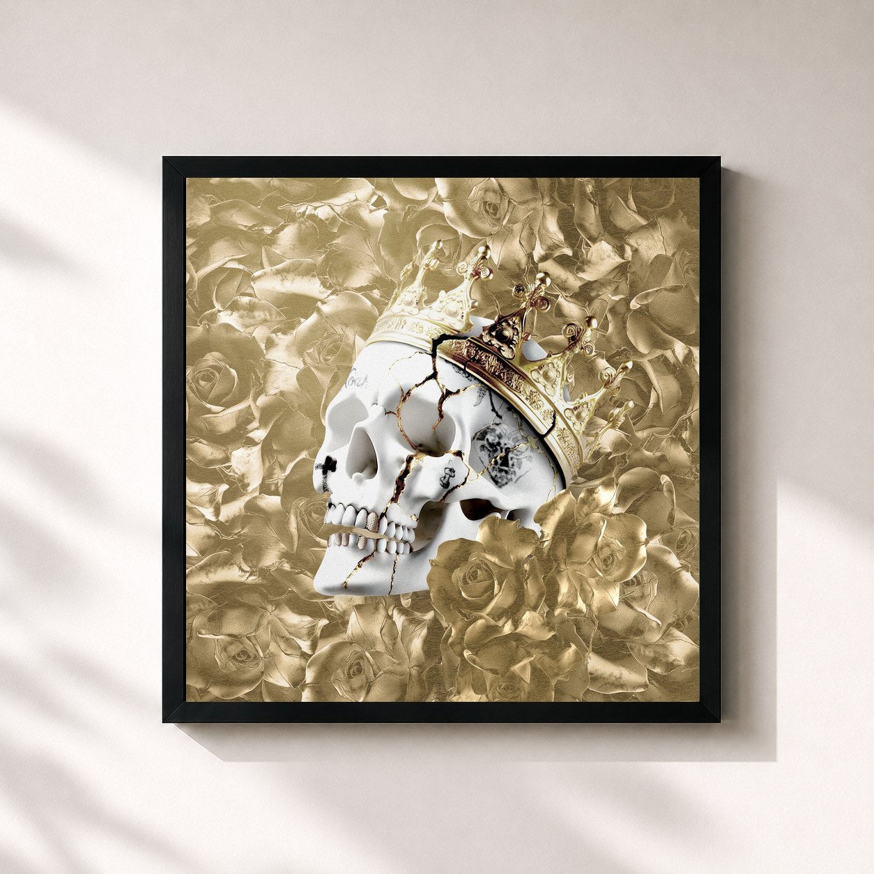 #noir Tableau carré de l'album Beautifully Broken (Pickin’ Up The Pieces) de Jelly Roll, cadre noir 32x32 cm