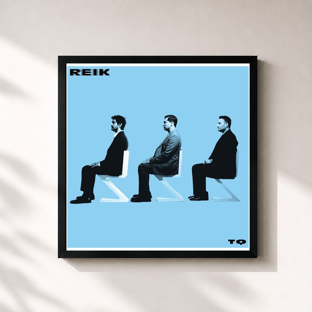 #noir Tableau carré de l'album TQ de Reik, cadre noir 32x32 cm