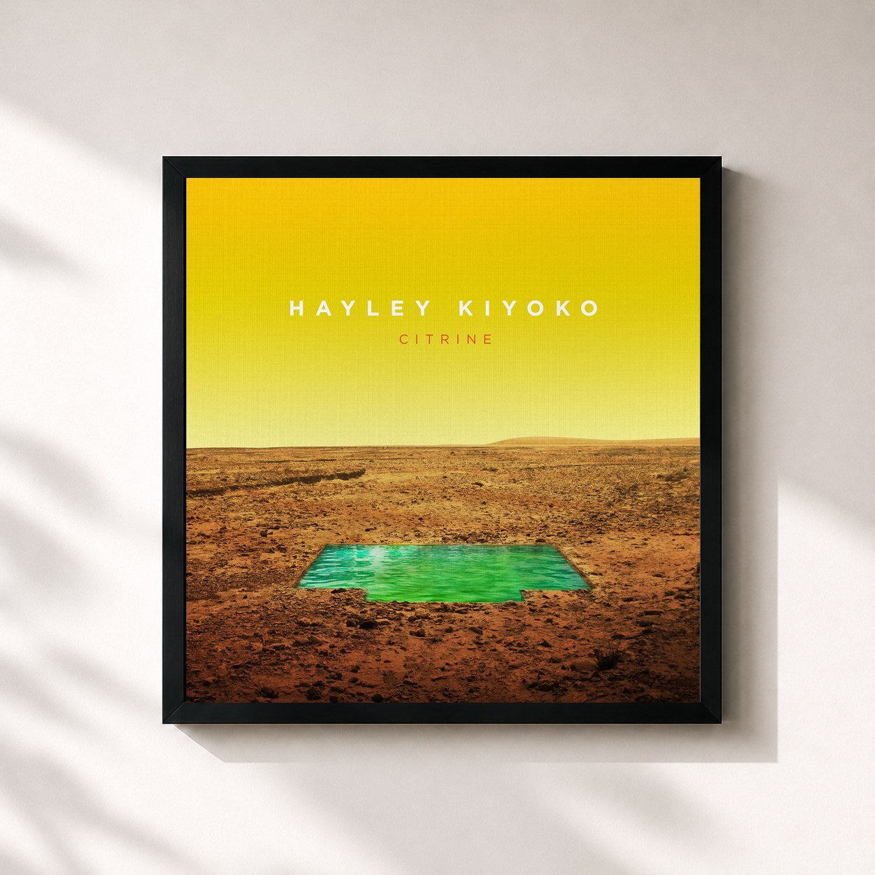 #noir Tableau carré de l'album Citrine EP de Hayley Kiyoko, cadre noir 32x32 cm