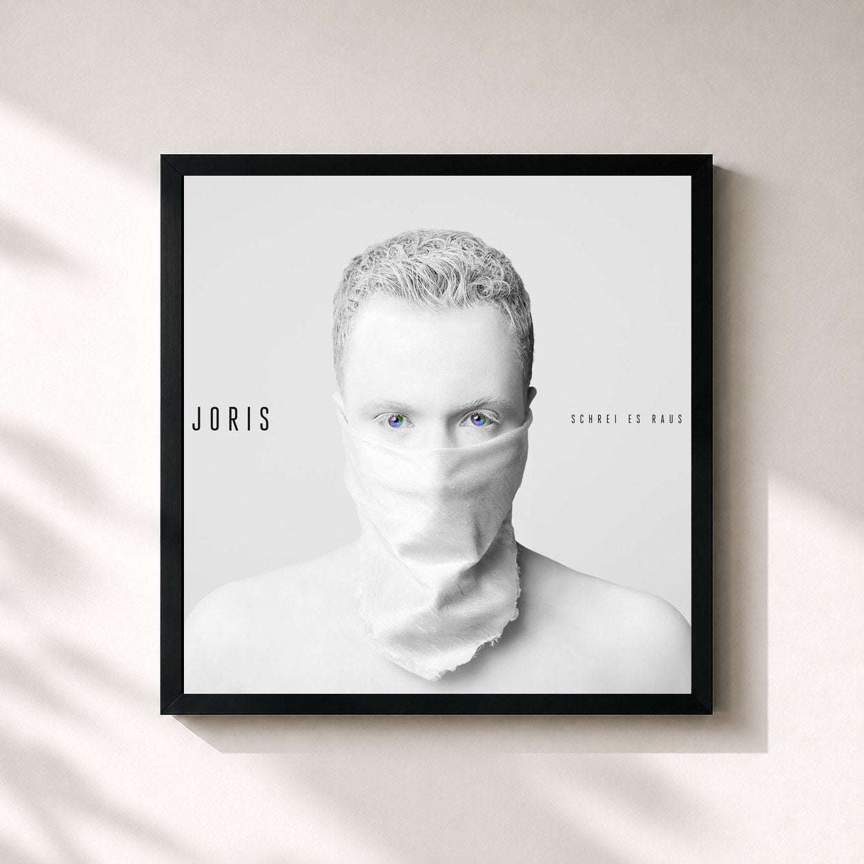 #noir Tableau carré de l'album Schrei es raus (Deluxe) de Joris, cadre noir 32x32 cm