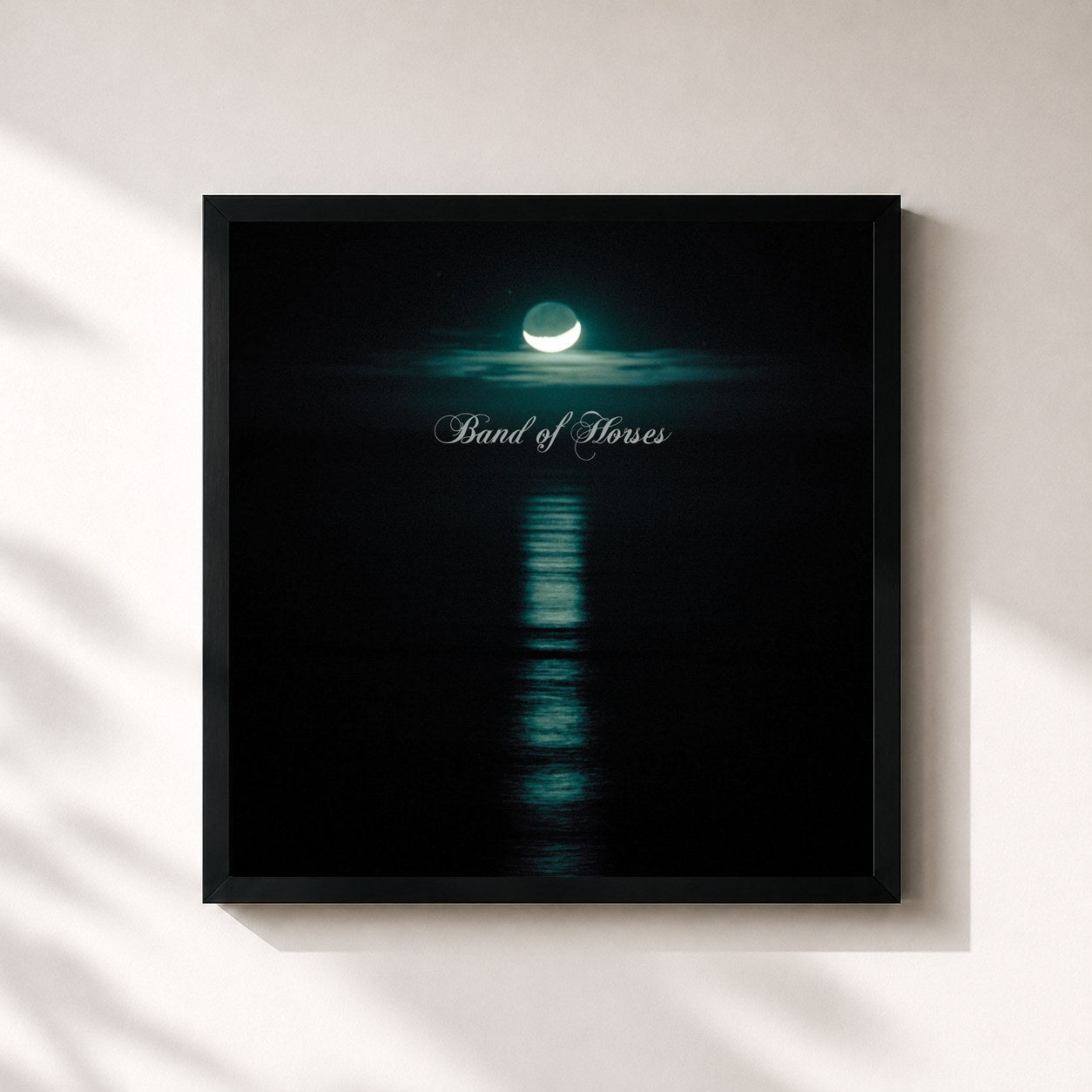 #noir Tableau carré de l'album Cease To Begin de Band of Horses, cadre noir 32x32 cm