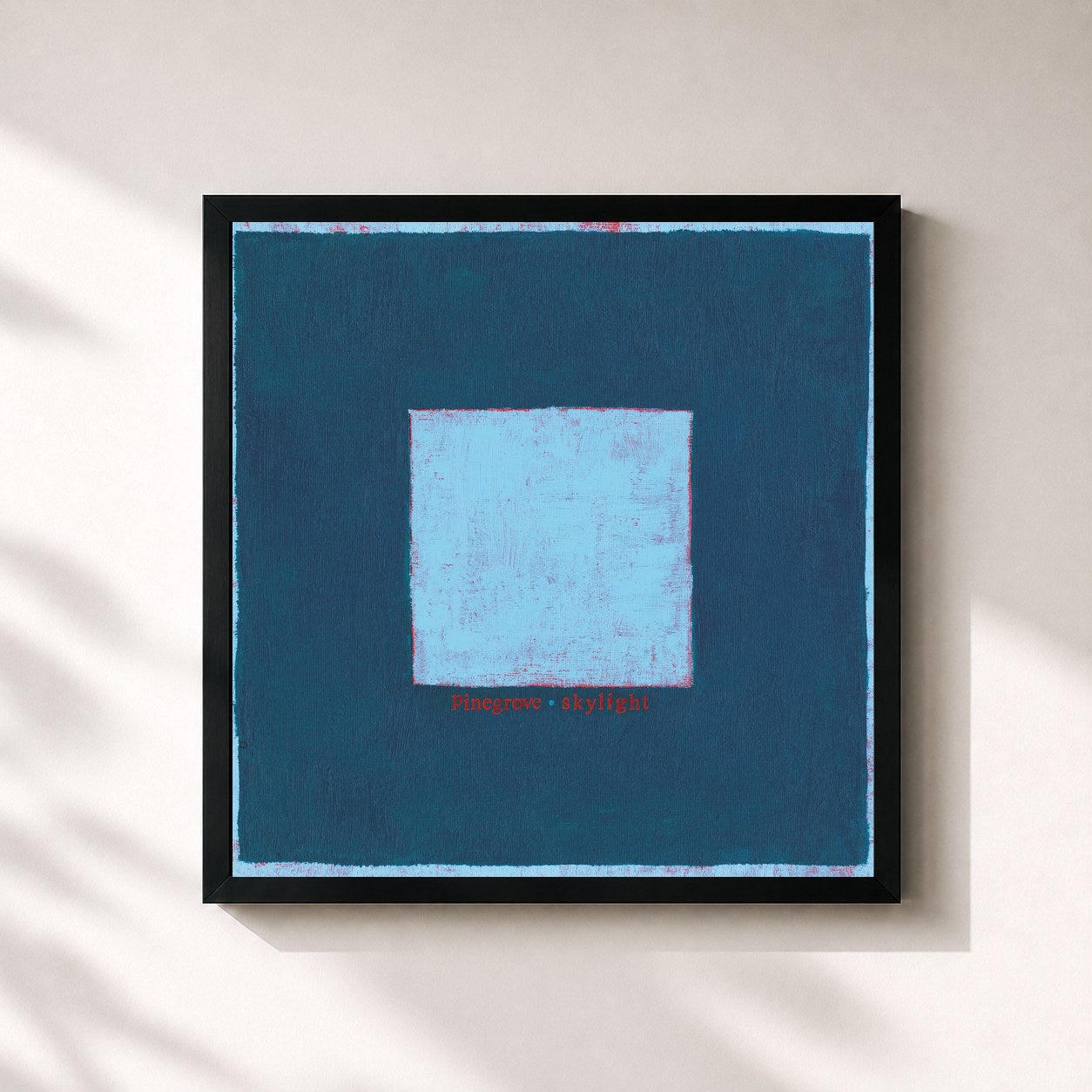 #noir Tableau carré de l'album Skylight de Pinegrove, cadre noir 32x32 cm
