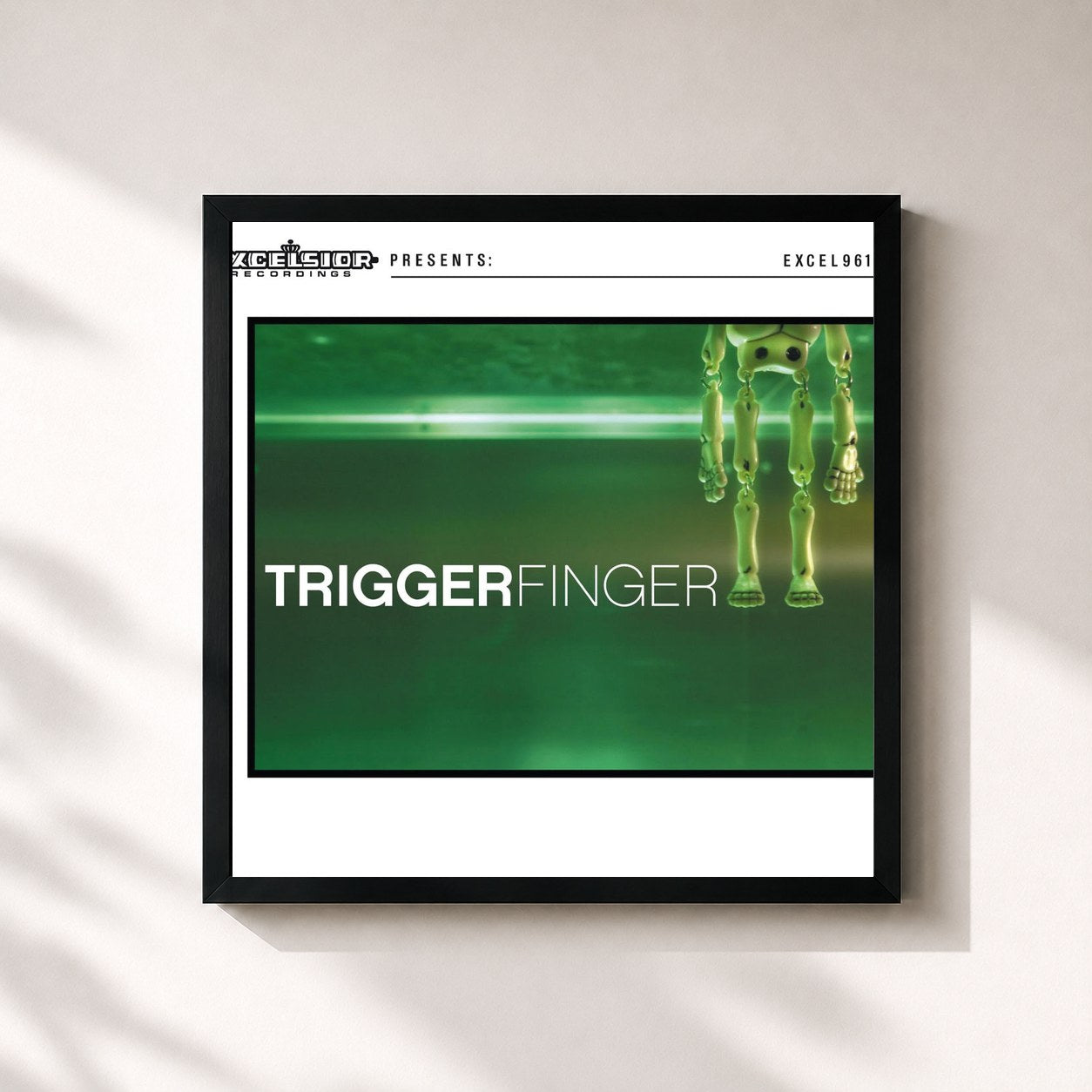 #noir Tableau carré de l'album Triggerfinger de Triggerfinger, cadre noir 32x32 cm