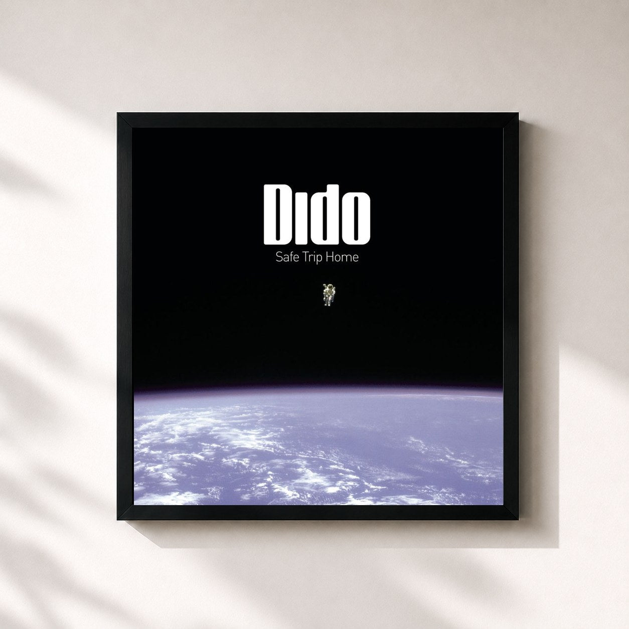 #noir Tableau carré de l'album Safe Trip Home de Dido, cadre noir 32x32 cm