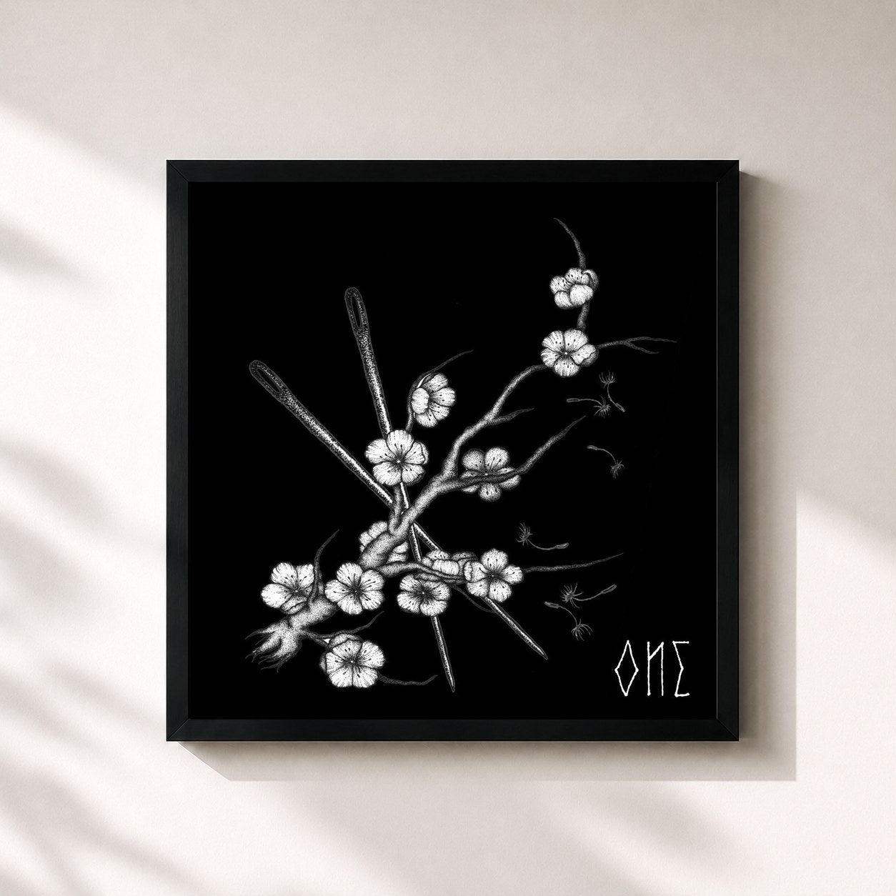 #noir Tableau carré de l'album One de Sleep Token, cadre noir 32x32 cm