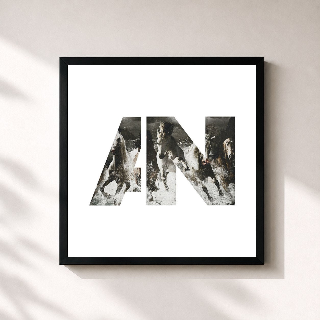 #noir Tableau carré de l'album Run de AWOLNATION, cadre noir 32x32 cm