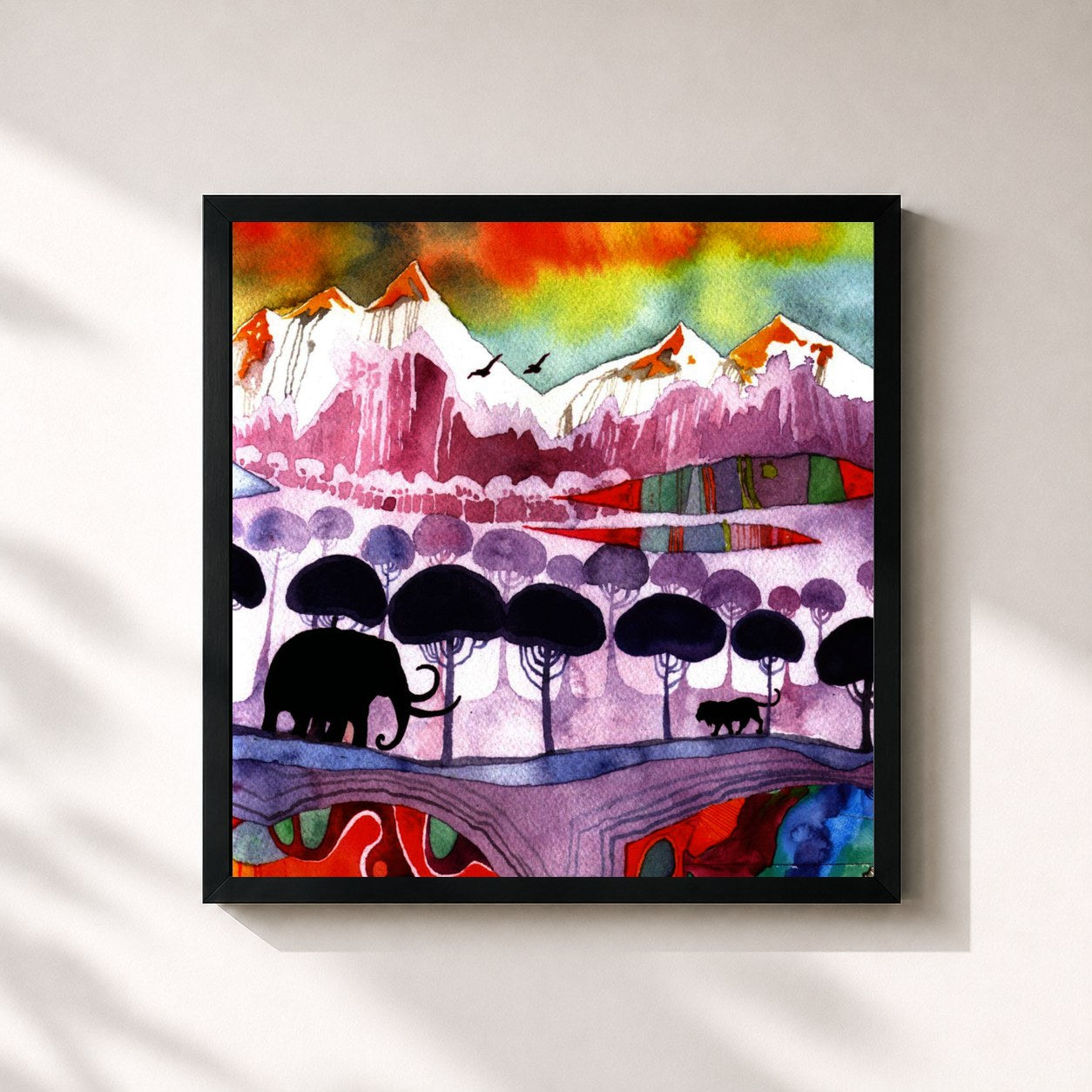 #noir Tableau carré de l'album Keep No Score de Sleeping At Last, cadre noir 32x32 cm