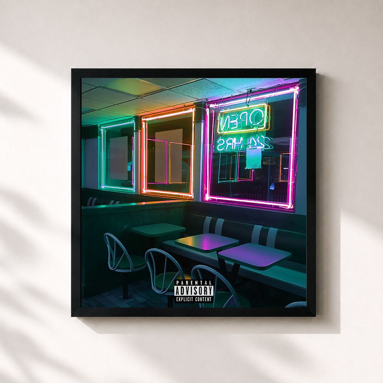 #noir Tableau carré de l'album Thank You, Mr. Tokyo de MadeinTYO, cadre noir 32x32 cm