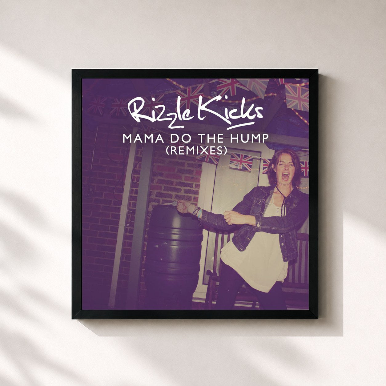 #noir Tableau carré de l'album Mama Do The Hump (Remixes) de Rizzle Kicks, cadre noir 32x32 cm