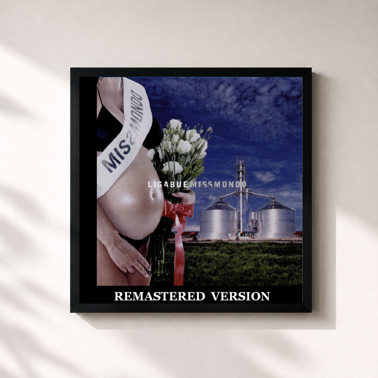 #noir Tableau carré de l'album Miss Mondo [Remastered Version] de Ligabue, cadre noir 32x32 cm