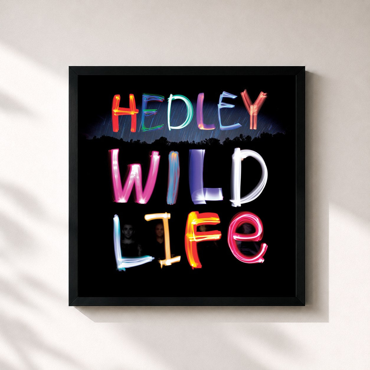 #noir Tableau carré de l'album Wild Life de Hedley, cadre noir 32x32 cm