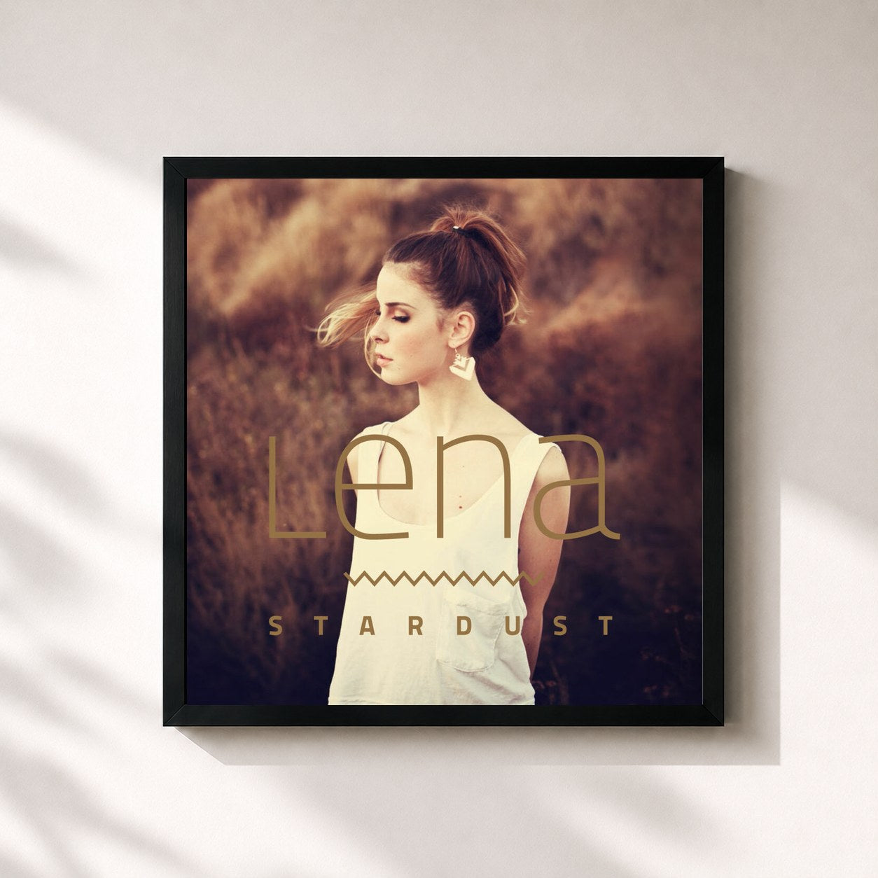 #noir Tableau carré de l'album Stardust (New Edition) de Lena, cadre noir 32x32 cm