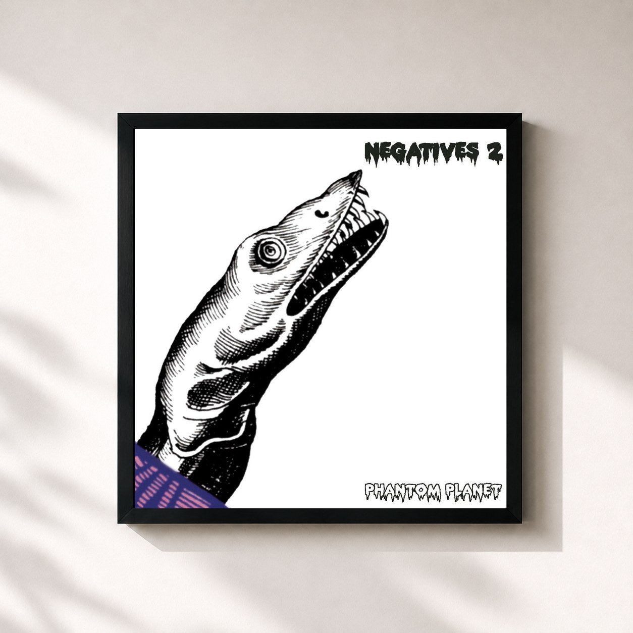 #noir Tableau carré de l'album Negatives 2 de Phantom Planet, cadre noir 32x32 cm